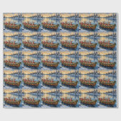 Chihuahua-Weihnachtsboot-Feiertag Geschenkpapier (Flach)