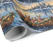 Chihuahua-Weihnachtsboot-Feiertag Geschenkpapier (Rolleneckpunkt)