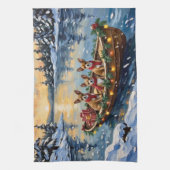 Chihuahua-Weihnachtsboot-Feiertag Geschirrtuch (Vertikal)