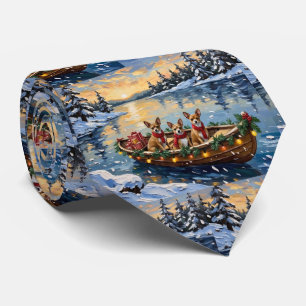 Chihuahua-Weihnachtsboot-Feiertag Krawatte