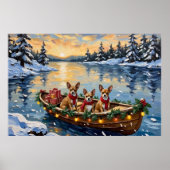 Chihuahua-Weihnachtsboot-Feiertag Poster (Vorne)