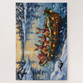 Chihuahua-Weihnachtsboot-Feiertag Puzzle (Vertikal)