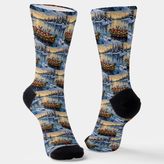 Chihuahua-Weihnachtsboot-Feiertag Socken (Gewinkelt)