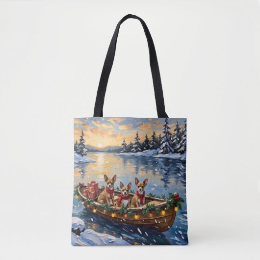 Chihuahua-Weihnachtsboot-Feiertag Tasche (Vorderseite)