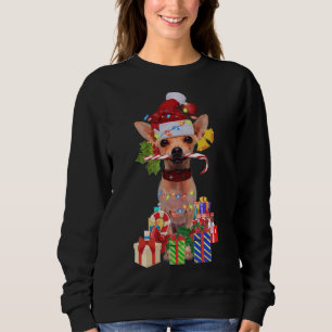 Chihuahua Weihnachtsfeier Weihnachtsmannmütze Xmas Sweatshirt