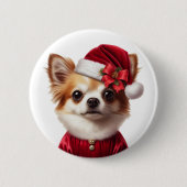 Chihuahua Weihnachtsfeiertage Fashion Button (Vorderseite)