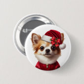 Chihuahua Weihnachtsfeiertage Fashion Button (Vorne & Hinten)