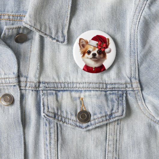Chihuahua Weihnachtsfeiertage Fashion Button (Beispiel)