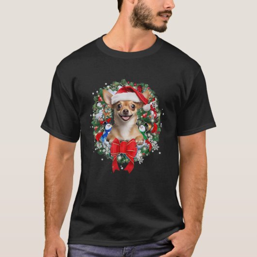 Chihuahua Weihnachtsfeiertage Xmas Pajamas T-Shirt (Vorderseite)