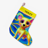 CHIHUAHUA Weihnachtsfest mit Namen. Kleiner Weihnachtsstrumpf (Vorderansicht (hängend))