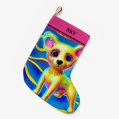 CHIHUAHUA Weihnachtsfest mit Namen. Kleiner Weihnachtsstrumpf (Vorderansicht (hängend))