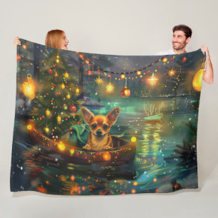 Chihuahua Weihnachtsfest Reise Fleecedecke