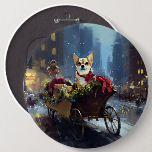 Chihuahua Weihnachtsfest Saison Button