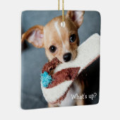 Chihuahua Weihnachtsgeschmucksplatz Personalisiert Keramikornament (Rechts)