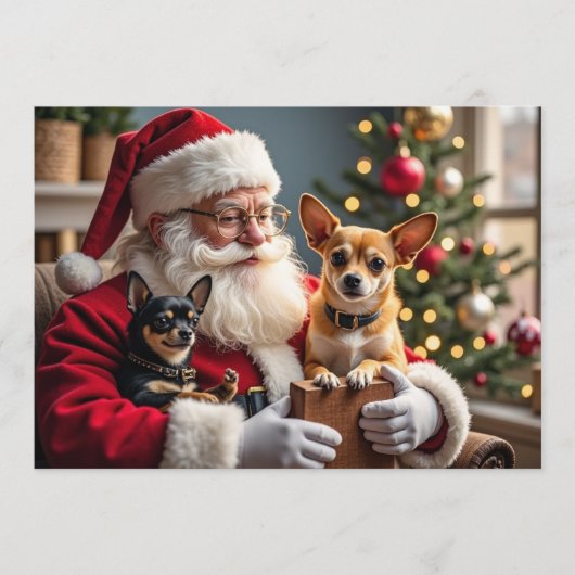 Chihuahua-Weihnachtskarte Feiertagskarte (Vorderseite)