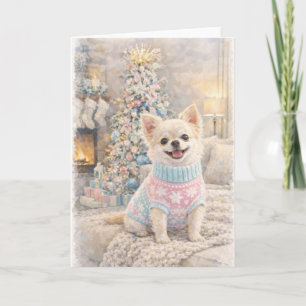Chihuahua-Weihnachtskarte – Gemütliche Feiertags-H Feiertagskarte