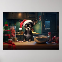 Chihuahua Weihnachtskekse Urlaub Poster