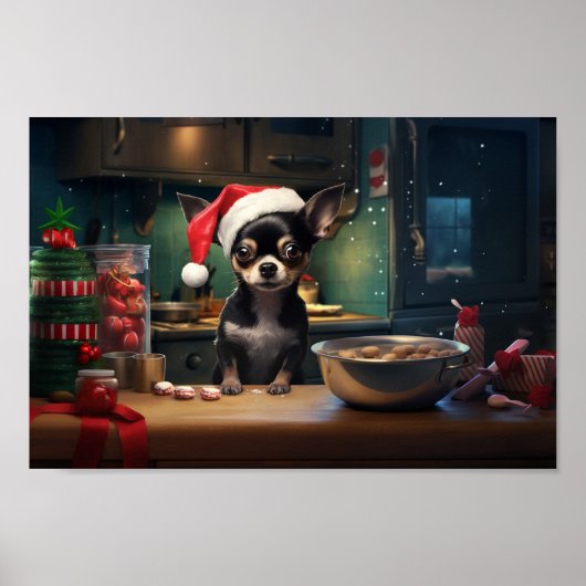 Chihuahua Weihnachtskekse Urlaub Poster (Vorne)