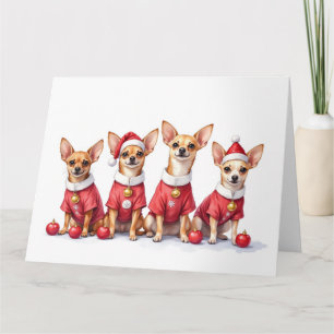 Chihuahua-Weihnachtskleid Santa-Hut Karte