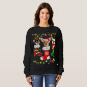Chihuahua Weihnachtsleuchten Geschenk Funny Xmas D Sweatshirt (Vorne ganz)