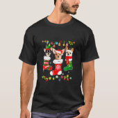 Chihuahua Weihnachtsleuchten Geschenk Funny Xmas D T-Shirt (Vorderseite)