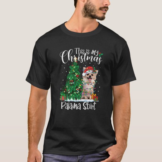 Chihuahua Weihnachtslicht Pajama Dog Xmas T-Shirt (Vorderseite)