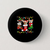 Chihuahua Weihnachtslicht Xmas Dog Classic T-Shir Button (Vorderseite)