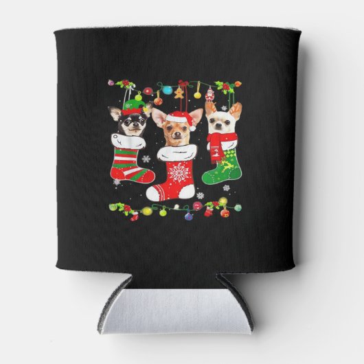 Chihuahua Weihnachtslicht Xmas Dog Classic T-Shir Dosenkühler (Vorderseite)