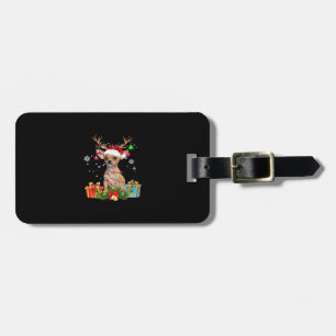 Chihuahua-Weihnachtslichter-Santa-Overized-T-Shirt Gepäckanhänger