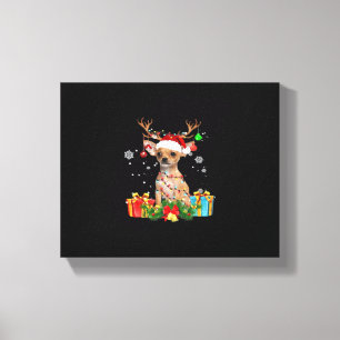 Chihuahua-Weihnachtslichter-Santa-Overized-T-Shirt Leinwanddruck
