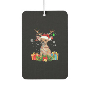 Chihuahua Weihnachtslichter Santa Oversized T-Shir Autolufterfrischer