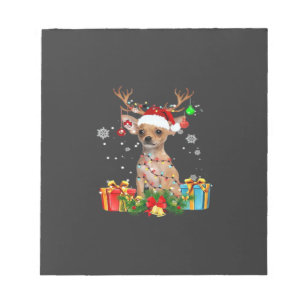Chihuahua Weihnachtslichter Santa Oversized T-Shir Notizblock