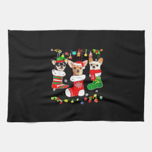 Chihuahua Weihnachtslichter Xmas Hund Klassisches  Geschirrtuch