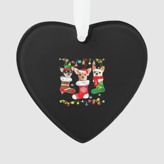 Chihuahua Weihnachtslichter Xmas Hund Klassisches Ornament (Vorderseite)