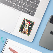 Chihuahua Weihnachtsmann Ugly Sweater Dog Lover X Aufkleber (Laptop mit iPhone)