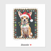 Chihuahua Weihnachtsmann Ugly Sweater Dog Lover X Aufkleber (Blatt)