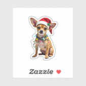 Chihuahua Weihnachtsmann Ugly Sweater Dog Lover X Aufkleber (Blatt)
