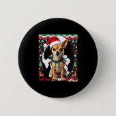 Chihuahua Weihnachtsmann Ugly Sweater Dog Lover X Button (Vorderseite)