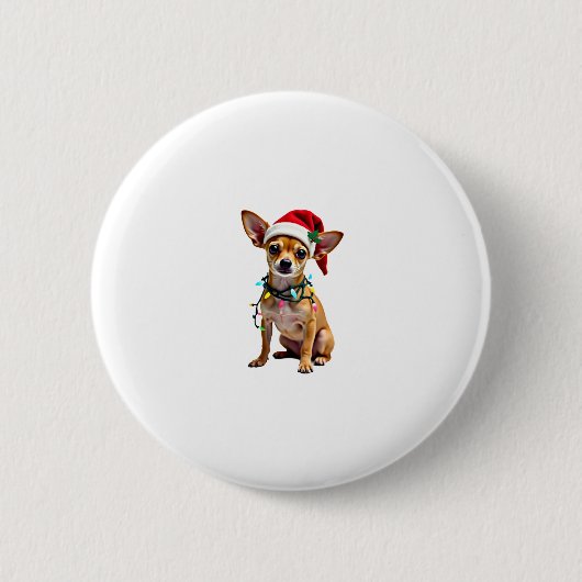 Chihuahua Weihnachtsmann Ugly Sweater Dog Lover X Button (Vorderseite)