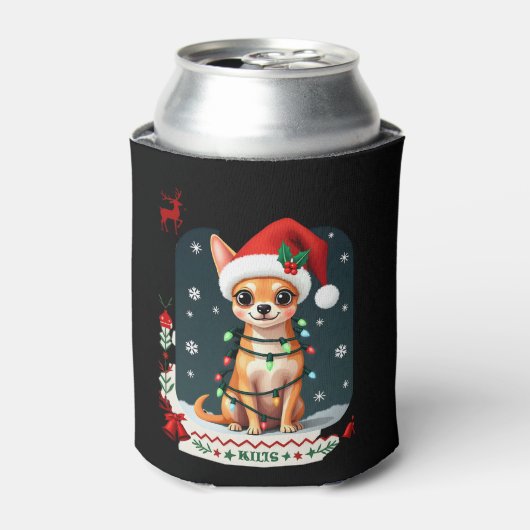 Chihuahua Weihnachtsmann Ugly Sweater Dog Lover X Dosenkühler (Kanne Vorderseite)