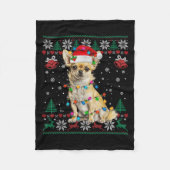 Chihuahua Weihnachtsmann Ugly Sweater Dog Lover X Fleecedecke (Vorderseite)