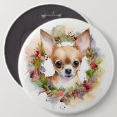 Chihuahua Weihnachtsmann Weihnachtsfest Button (Vorne & Hinten)
