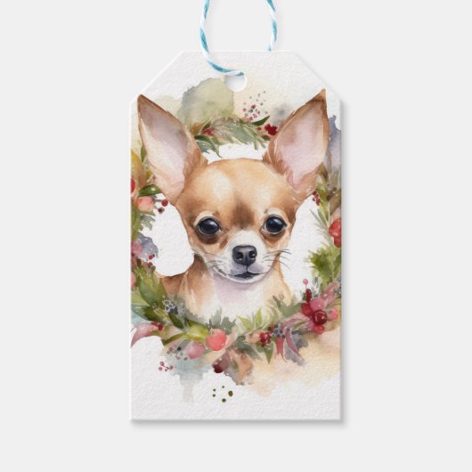 Chihuahua Weihnachtsmann Weihnachtsfest Geschenkanhänger (Vorderseite)