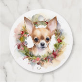 Chihuahua Weihnachtsmann Weihnachtsfest Geschenkanhänger (Rückseite)