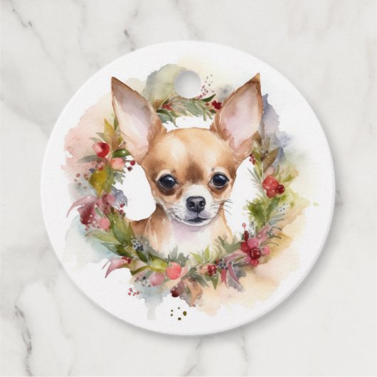 Chihuahua Weihnachtsmann Weihnachtsfest Geschenkanhänger (Vorderseite)