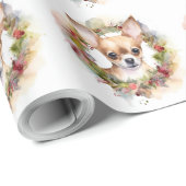 Chihuahua Weihnachtsmann Weihnachtsfest Geschenkpapier (Rolleneckpunkt)