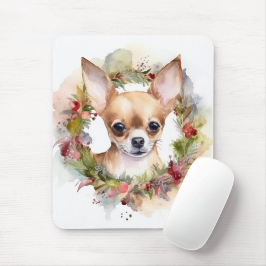Chihuahua Weihnachtsmann Weihnachtsfest Mousepad (Mit Mouse)