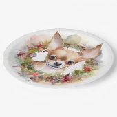 Chihuahua Weihnachtsmann Weihnachtsfest Pappteller (Schrägansicht)