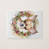 Chihuahua Weihnachtsmann Weihnachtsfest Puzzle (Horizontal)