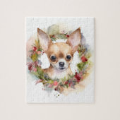 Chihuahua Weihnachtsmann Weihnachtsfest Puzzle (Vertikal)